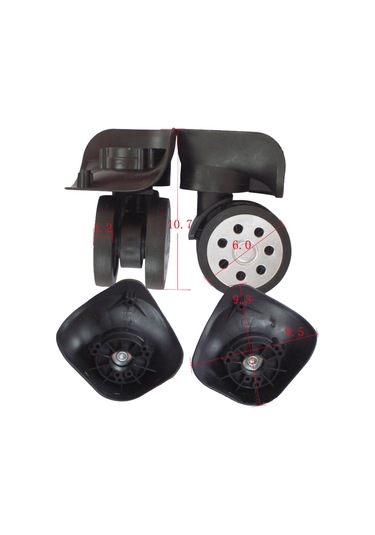 Homyl Bagaj Yedek Tekerlekleri Tramvay Çantası Bavul Döner Siyah