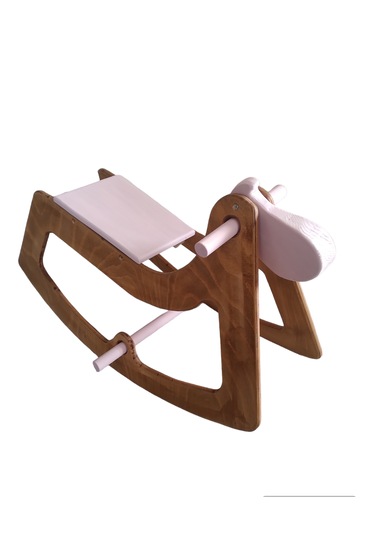 Pink Sallanan Oyuncak At, Sallanan Ahşap El Yapımı At