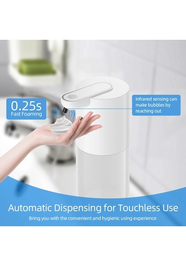 A Tutuculu 2 Adet-dokunmasız Otomatik Sabunluk Sensörlü Köpük Tip-c Şarjlı Yüksek Kapasiteli Ayarlanabilir Anahtarlı Akıllı Sıvı Sabunluk