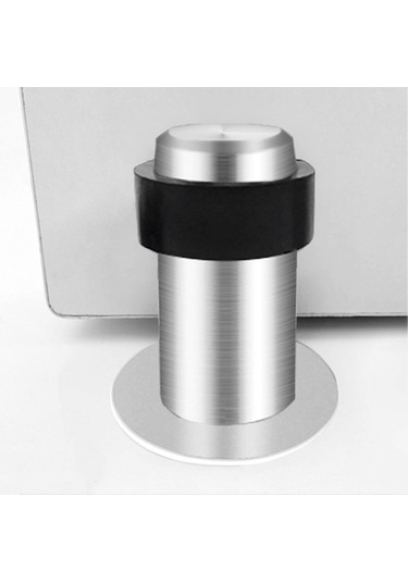 46-120 Mm Kapı Durdurucu Heighten Güçlü Yapışkanlı Yuvarlak Delinmeyen Kapı Durdurucu Tuvalet Odası İçin 60 Mm Gümüş Diğer