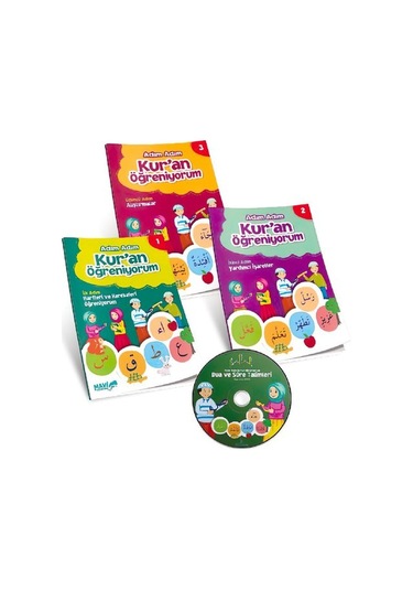 Adım Adım Kur'an Öğreniyorum-3 Kitap+DVD - Nevin Karataş - Mavi Uçurtma