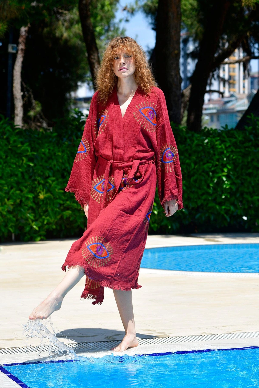 Brandsmithshop Bordo Visionguard Kimono Çok Renkli