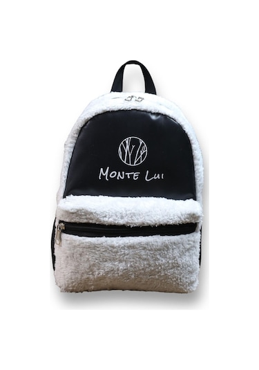 Monte Lui Mnt3637 Peluş Sırt Çantası Beyaz Çok Renkli