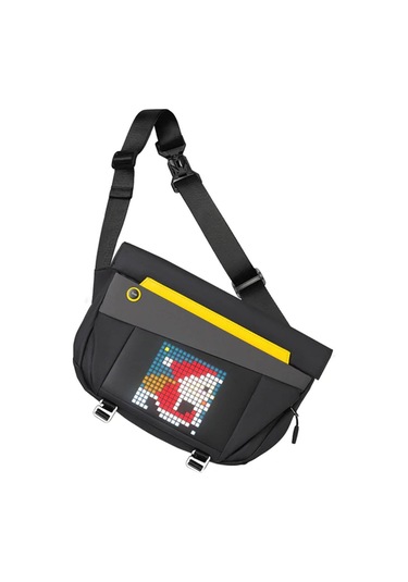 Divoom Pixoo Slingbag-v Siyah Ledli Ekran App Kontrollü Postacı Çantası-su Geçirmez Siyah