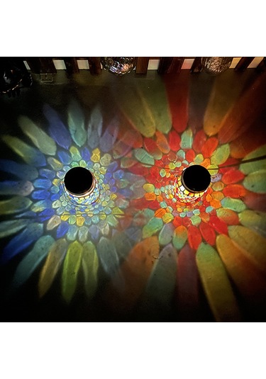 Dianziye Güneş Enerjili Mavı Mozaik Feneri - Dış Mekan İçin Su Geçirmez Asağıllı Peyzaj Işığı, Otomatik Açık-kapalı Bahçe Bahçe Stüdyosu Işıldacı Mavi