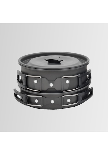 Nurgaz Ng-200-Ttc Üçü Bir Arada Kamp Tencere Tava Çaydanlık Seti Çok Renkli