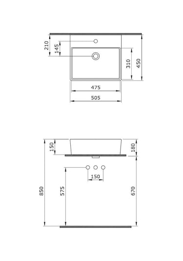 Bocchi Milano Lavabo 50 CM Parlak Beyaz 1216-062-0126