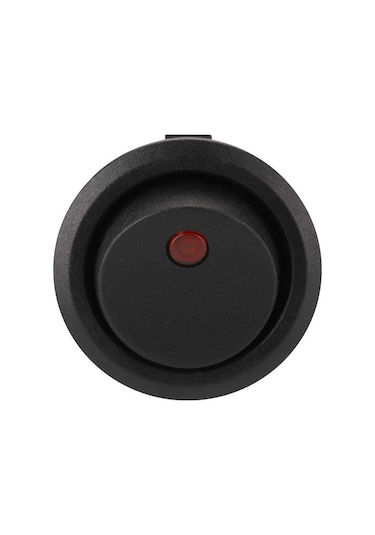 12 V Kırmızı Ledli Mini Yuvarlak Anahtar 1-0 Siyah Rocker Switch