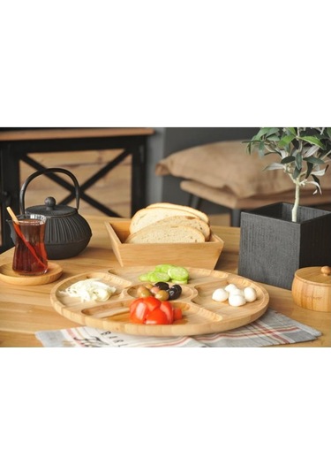 Bambum Victoria - Dönen Bölmeli Servis Tabağı Küçük B2538 Ahşap