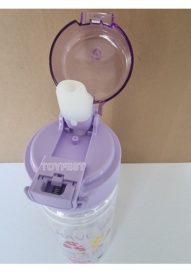 Pipetli Suluk Matara - Kilit Kapaklı Cat Meow Kedi Temalı - 500 Ml