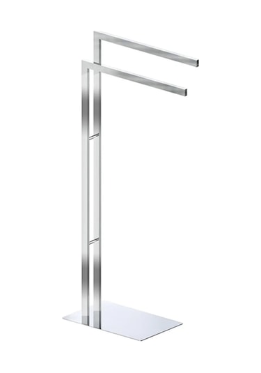 Ayaklı Havluluk, İkili, 38 X 80.5h X 18 Cm -krom Krom