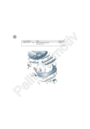Passat B7 Arka Tampon Çeki Demir Kapağı 3ae807441