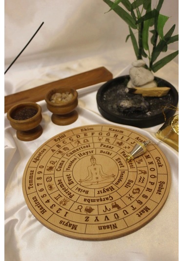 Rune Semboli Taşları Run Taşları Örtüsü Pandül Tahtası Pirinç Pandül Sunak Nordic Runes Sarkaç Seti