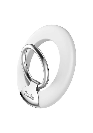 Benks L42 Magnetik Telefon Yüzük Tutucu Aparat ZORE-220192 Beyaz