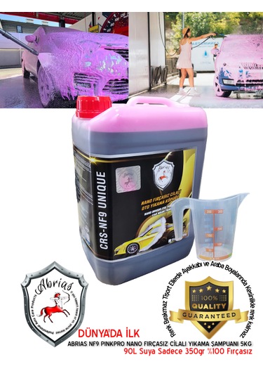 Abrias Nano Fırçasız Cilalı Oto Yıkama Pembe Şampuan 5kg