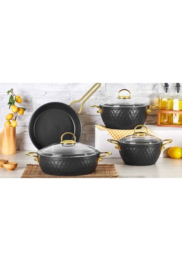 Granit Carla Gold 7 Parça Tencere Seti