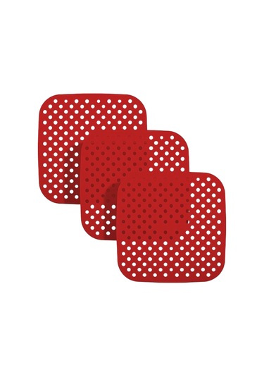 Pişirme Matı 21,5cm Isıya Dayanıklı Yıkanılabilir Silikon Fırın Airfryer Kare Model Renkli Mat