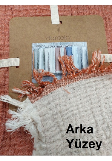 Dantela Fiona Brick Müslin Pamuk Anti-alerjik Çift Kişilik Yatak Örtüsü 240x260 Kiremit
