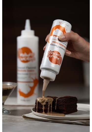 Melwiss Chocolate Karamel Aromalı Çikolata Sosu - Waffle Pankek Sosu 330 G