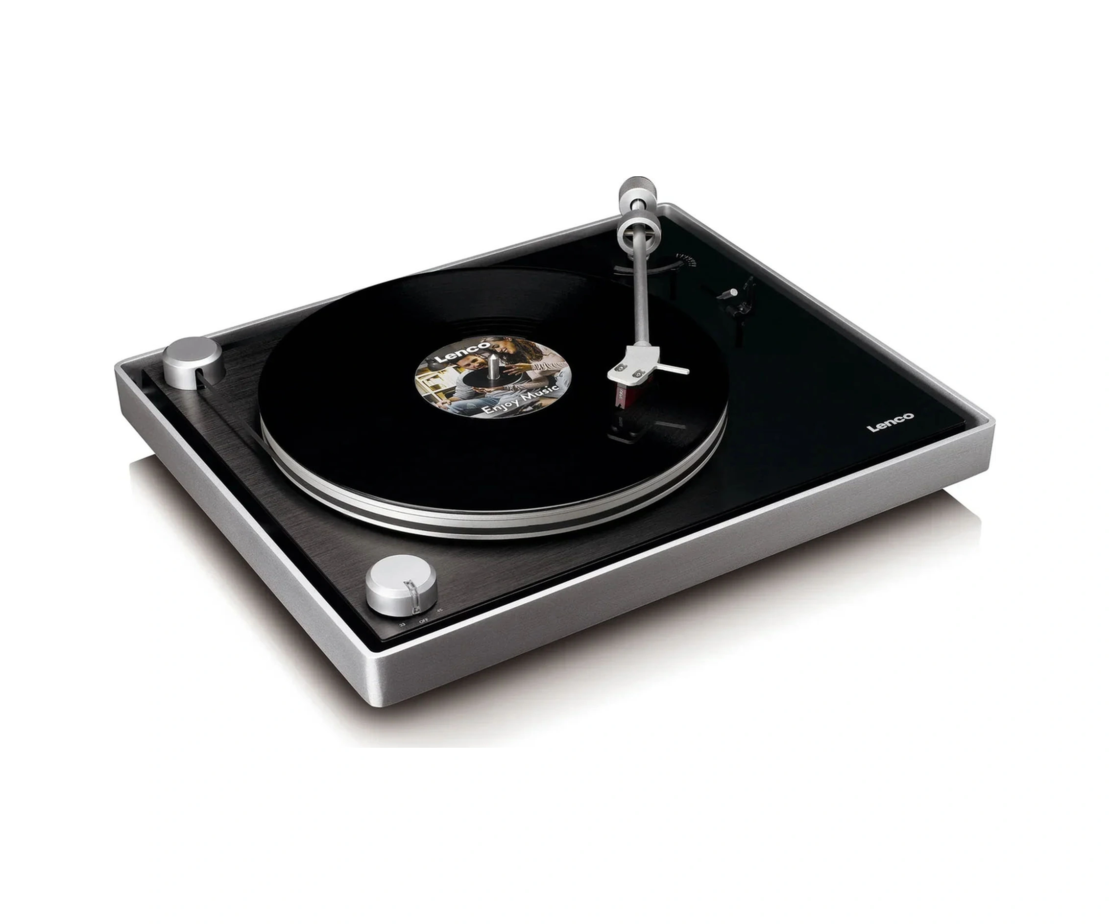 Lenco L-455bk Siyah Dahili Hoparlörlü Aliminyum Pikap-2m İğneli-l-455bk