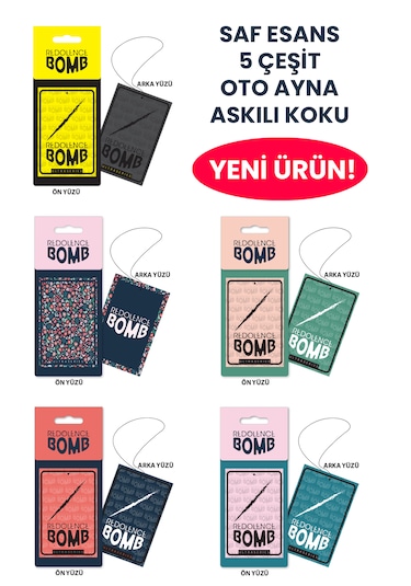 5 Li Set Oto Ayna Askılı İpli Kalın Karton Koku 10x6,5cm Safesans
