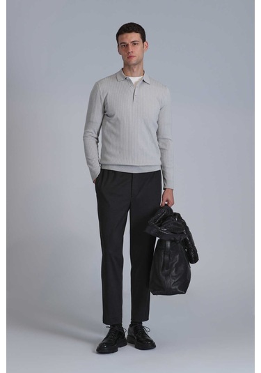 Lufian Erkek Kazak 112090127 Açık Gri Açık Gri