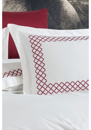 Nazik Home Dolce Krem-Bordo Nevresim Takımı Çk