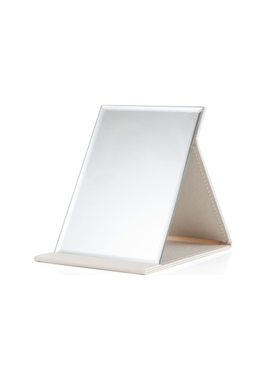 Geeroyoo Kollej Dormu Makyaj Aynası - Çift Taraflı Katlanabilir 18x26cm Beyaz, Hd Yansıma, Taşınabilir Masaüstü Prenses Aynası Diğer