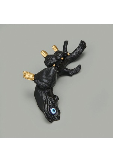 Evidea Deco Birds Dekor - Siyah / Gold - 8x24 Cm Siyah / Altın