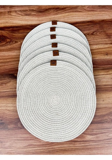 Beyaz Hasır Supla Amerikan Servis Şık Çeyiz Takımı Örgü Sunum Tabak Altlığı Beyaz