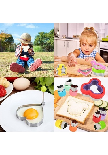 Novahub Eğlenceli Okul Yemekleri İçin Çocuk Sandviç Seti - 32 Parça, Renkli Çok Renkli