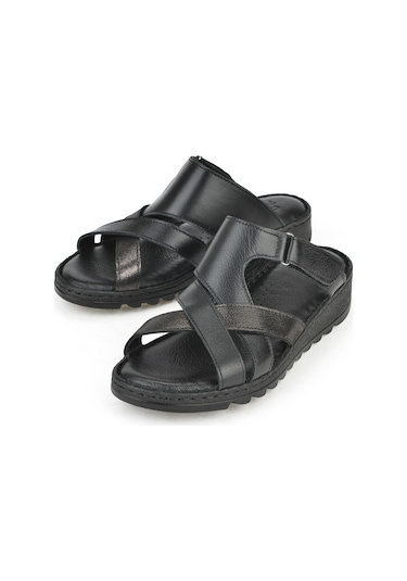 Ziya, Kadın Hakiki Deri Terlik 1411008z012 Siyah 1411008z012 000 Siyah