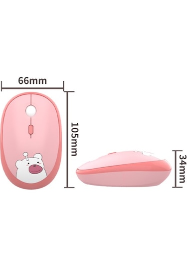 Geezer M2 Hello Bear 2.4g 1600dpi Kablosuz Mouse Mavi Smk-m2