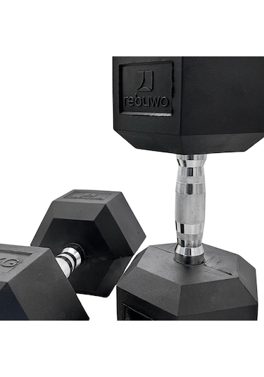 Rebuwo 22.5 KG 1 Adet Hex Dambıl Kauçuk Altıgen Dambıl Hex Dumbbell
