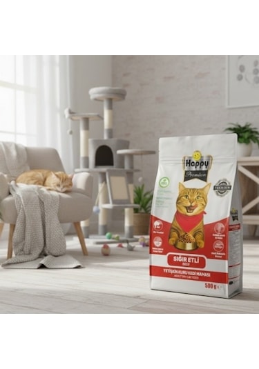 Happy Sığır Etli Kuru Kedi Maması 2 KG