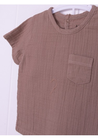 Müslin Cepli İkili Kahve Takım 3-6/6-9/9-12/18-24 Ay Kahverengi