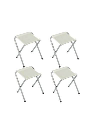 Funky Chairs Katlanabilir Tabure 4'lü Set Beyaz