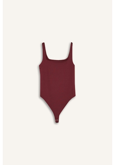 Defacto Kare Yaka Çıtçıtlı Body F9773ax25hsbr115 Bordo-br115