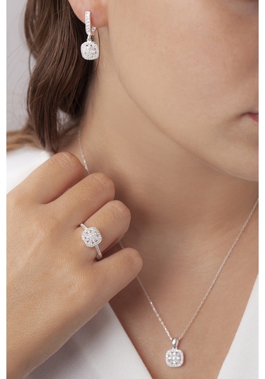 Agakulche Kare Baget Model Gümüş Set S46-kb 925