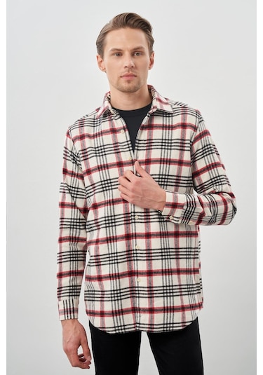 Açık Krem Yünlü Ekose Desen Yumuşak Yaka Cepsiz Uzun Kol Casual Comfort Fit Gömlek 1004245227 Açık Krem Açık Krem Yünlü Ekose Desen Yumuşak Yaka Cepsiz Uzun Kol Casual Comfort Fit Gömlek 1004245227 Açık Krem
