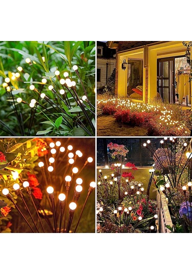 Xindoker 8'li Islak Ortam Dayanıklı Led Güneş Enerjili Balkon Bahçe Işığı - Sallanan Atkı Işıklı Fenerler Sıcak Işık Diğer