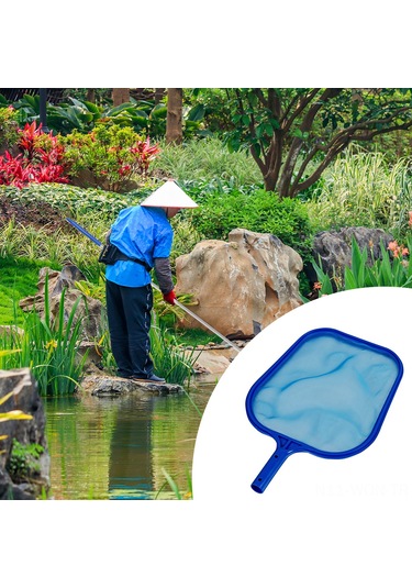 Neevoyu Halka Havuz Temizleme Aleti Mavi 5 Bölmeli Alüminyum Çubuklu Yaprak Ve Çöp Toplama Ağı Ka001-1 Mavi