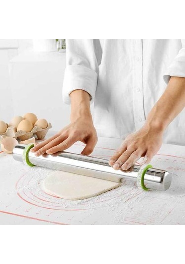 Gri Ayarlanabilir Kalınlıklı Paslanmaz Çelik Oklava Rahat Kavrama Entegre Makaralı Silindir Ev Tedarik