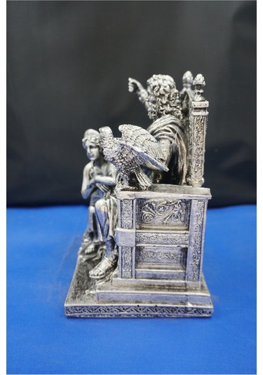 Zeus Ve Hera Mitolojik Heykel 30 Cm Dekoratif Biblo, Ev & Ofis Hediyelik Aksesuar Gümüş