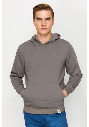 Igs İgs Standart Kapüşonlu Erkek Sweatshirt Koyu Gri