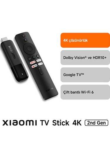 Xiaomi TV Stick 2. Nesil Dolby Vision & HDR10+ 4K 2nd Gen Android Medya Oynatıcı