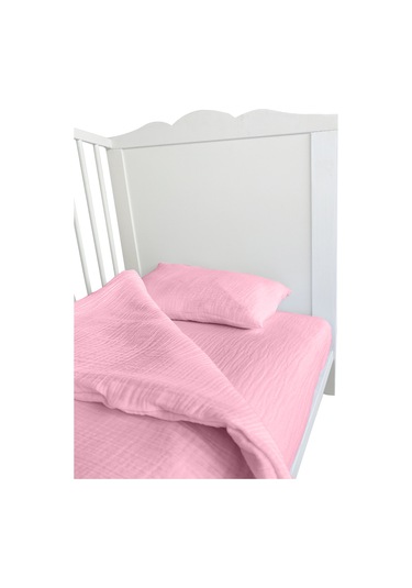 4 Katlı Müslin Bebek Nevresim Takımı Uyku Seti %100pamuk Pembe