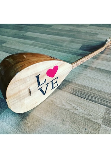 BAĞLAMA 'LOVE' İŞLEMELİ , UZUN SAP BAĞLAMA TAM SET