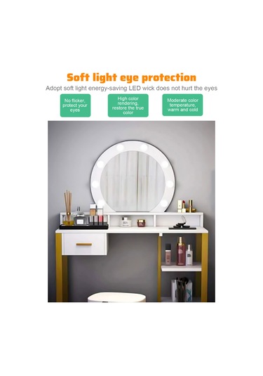 Qingmipy Led Makyaj Aynası Işığı - 3 Renk Tonu, Usb Dokunmatik, Sürekli Parlaklık Ayarlamalı 6 Lümpen