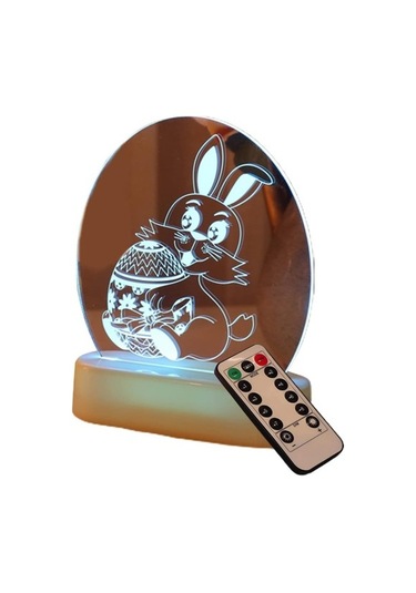 Szypzstore 3d Tavşan Paskalya Led Gece Lambası,gece Lambası 3d Görsel Efekt Narin Çekici Akrilik Kırık Civciv Sıcak Beyaz Işık Paskalya Led Gece Lambası Ev Masası Dekoru 3 A Rcff8j Renkli